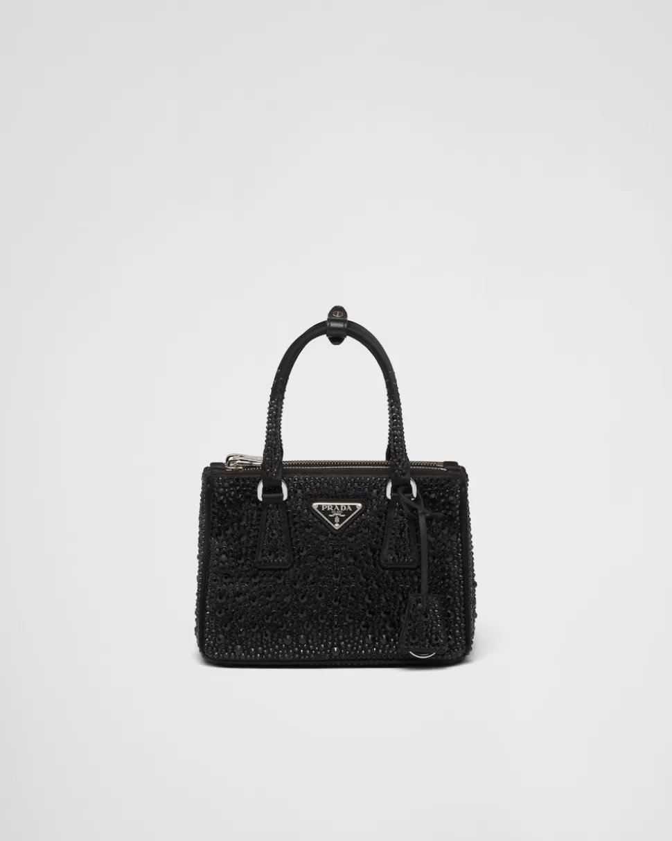 Prada Minibolso Galleria De Satén Y Cristales^Mujer BOLSOS CON ASA SUPERIOR | BOLSOS CON ASA SUPERIOR