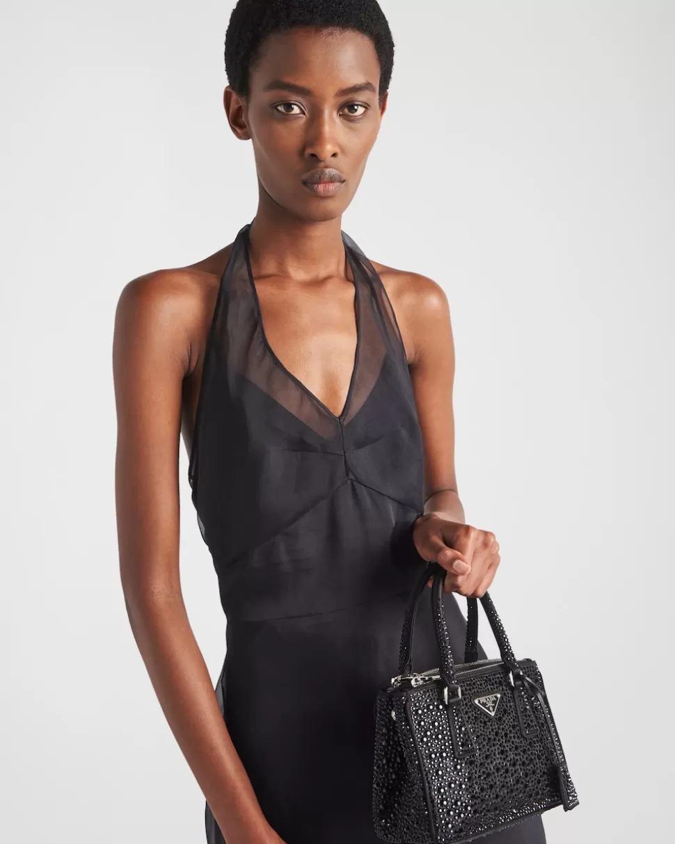 Prada Minibolso Galleria De Satén Y Cristales^Mujer BOLSOS CON ASA SUPERIOR | BOLSOS CON ASA SUPERIOR