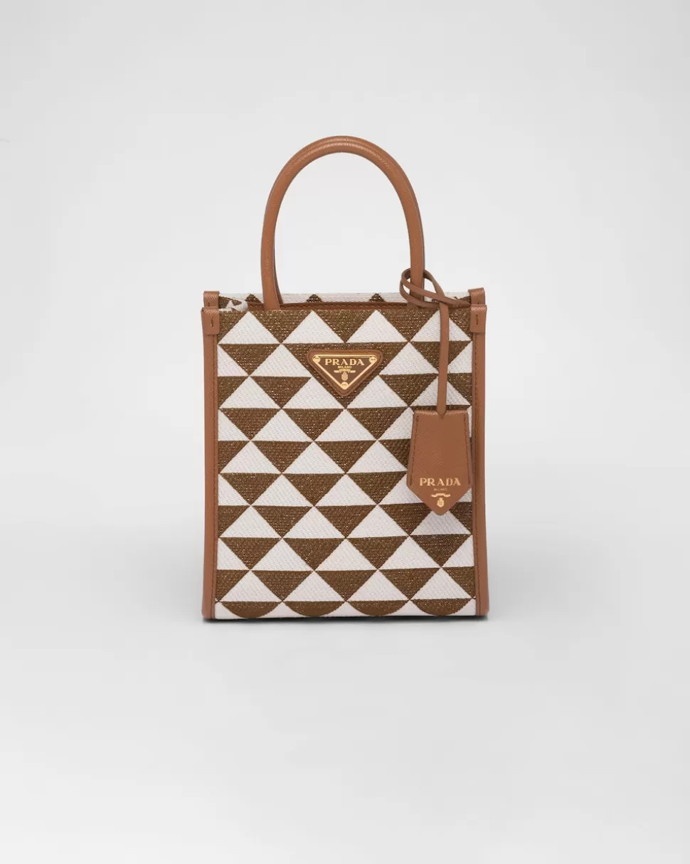 Prada Minibolso Symbole De Tela Bordada^Mujer BOLSOS CON ASA SUPERIOR | BOLSOS CON ASA SUPERIOR