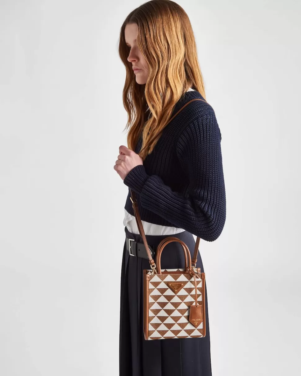 Prada Minibolso Symbole De Tela Bordada^Mujer BOLSOS CON ASA SUPERIOR | BOLSOS CON ASA SUPERIOR