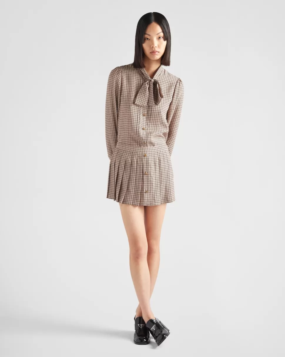 Prada Minifalda De Crepé De China Estampada^Mujer FALDAS