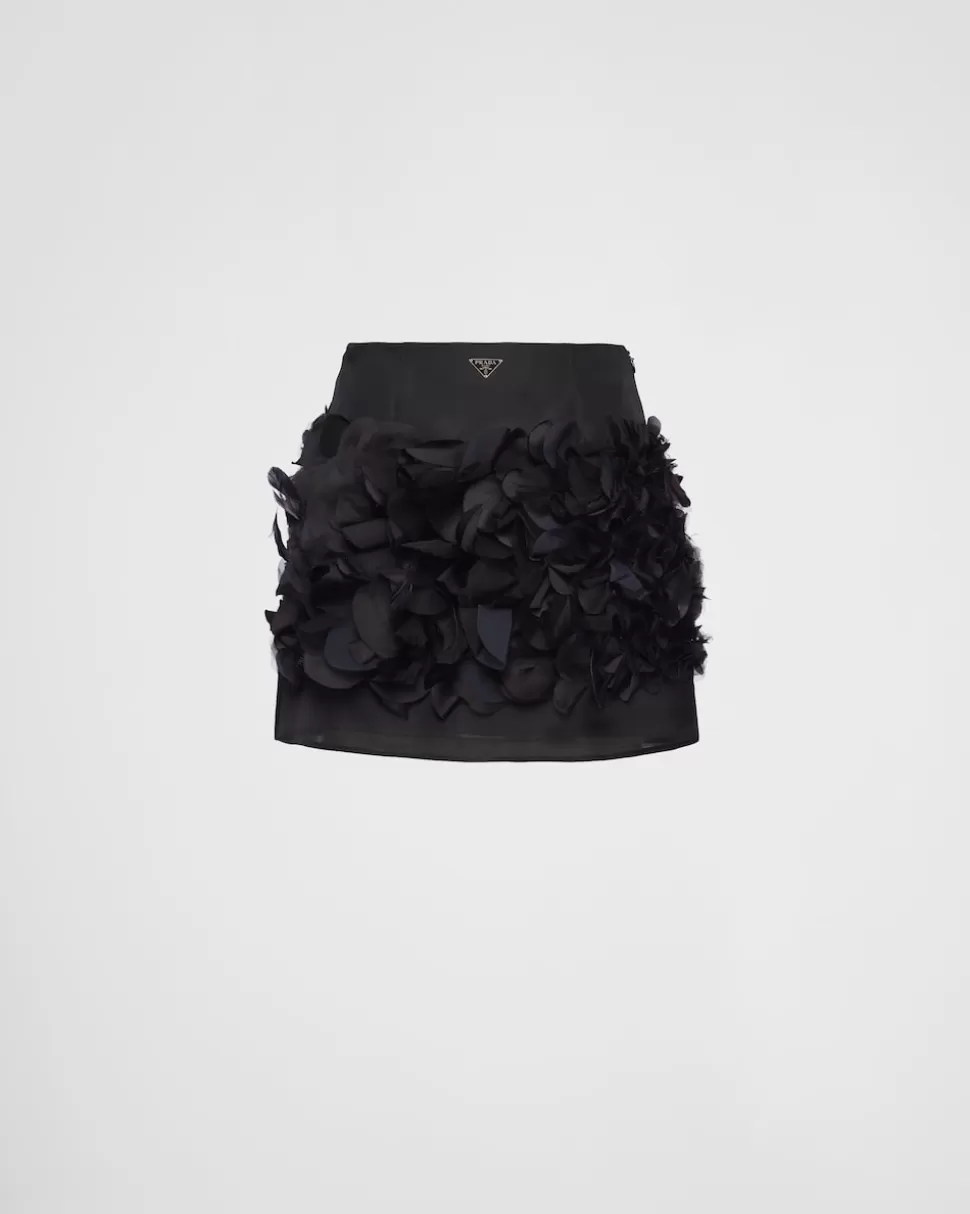 Prada Minifalda De Gazar Bordado^Mujer FALDAS