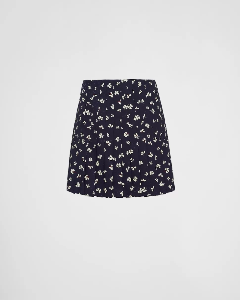 Prada Minifalda De Jacquard De Seda^Mujer FALDAS