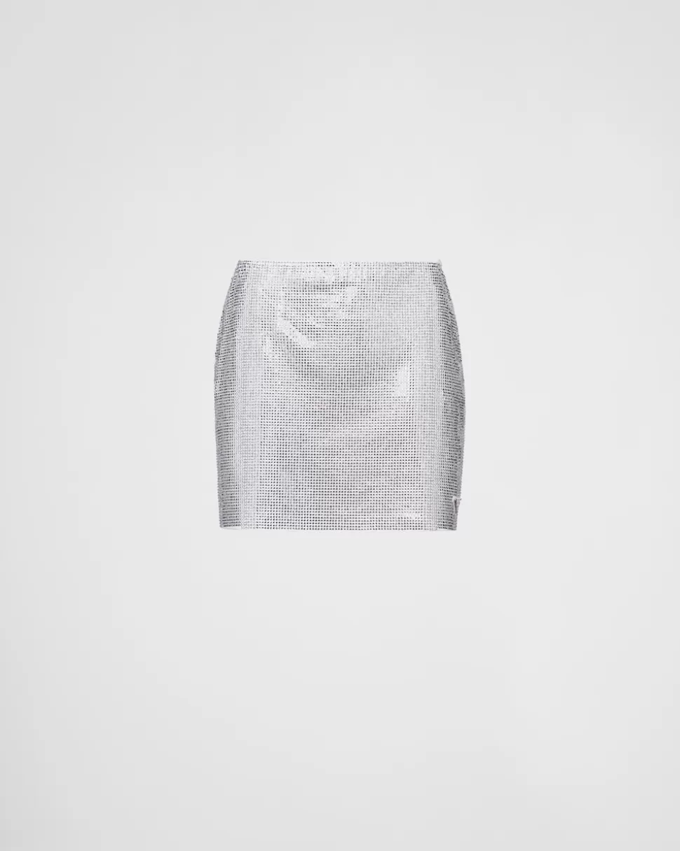 Prada Minifalda De Punto Bordado^Mujer FALDAS