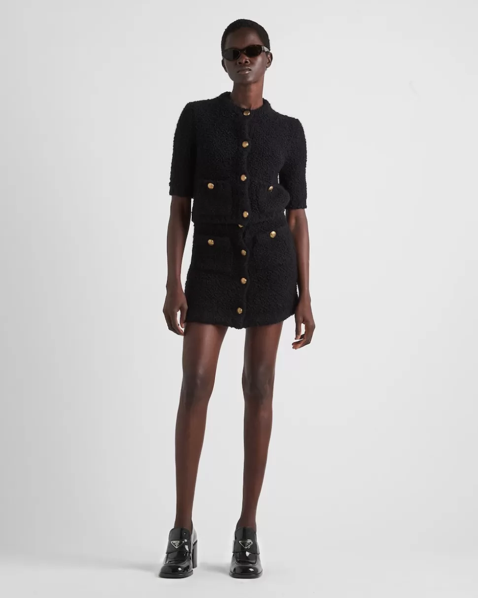 Prada Minifalda De Punto Bouclé En Mohair^Mujer TEJIDOS DE PUNTO