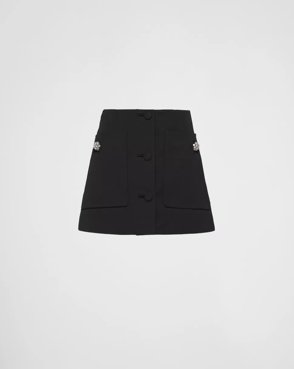 Prada Minifalda De Satén De Lana^Mujer FALDAS