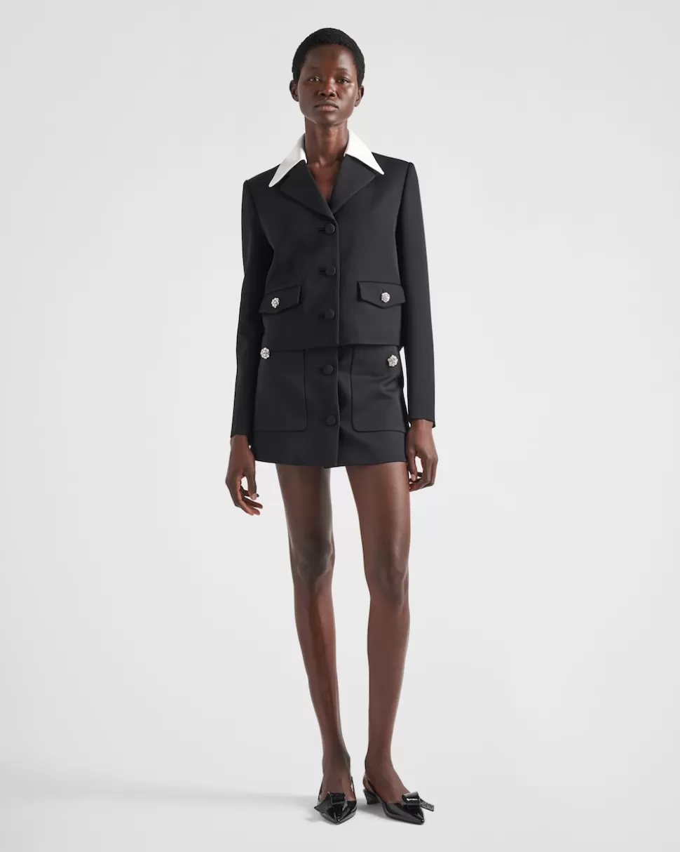 Prada Minifalda De Satén De Lana^Mujer FALDAS