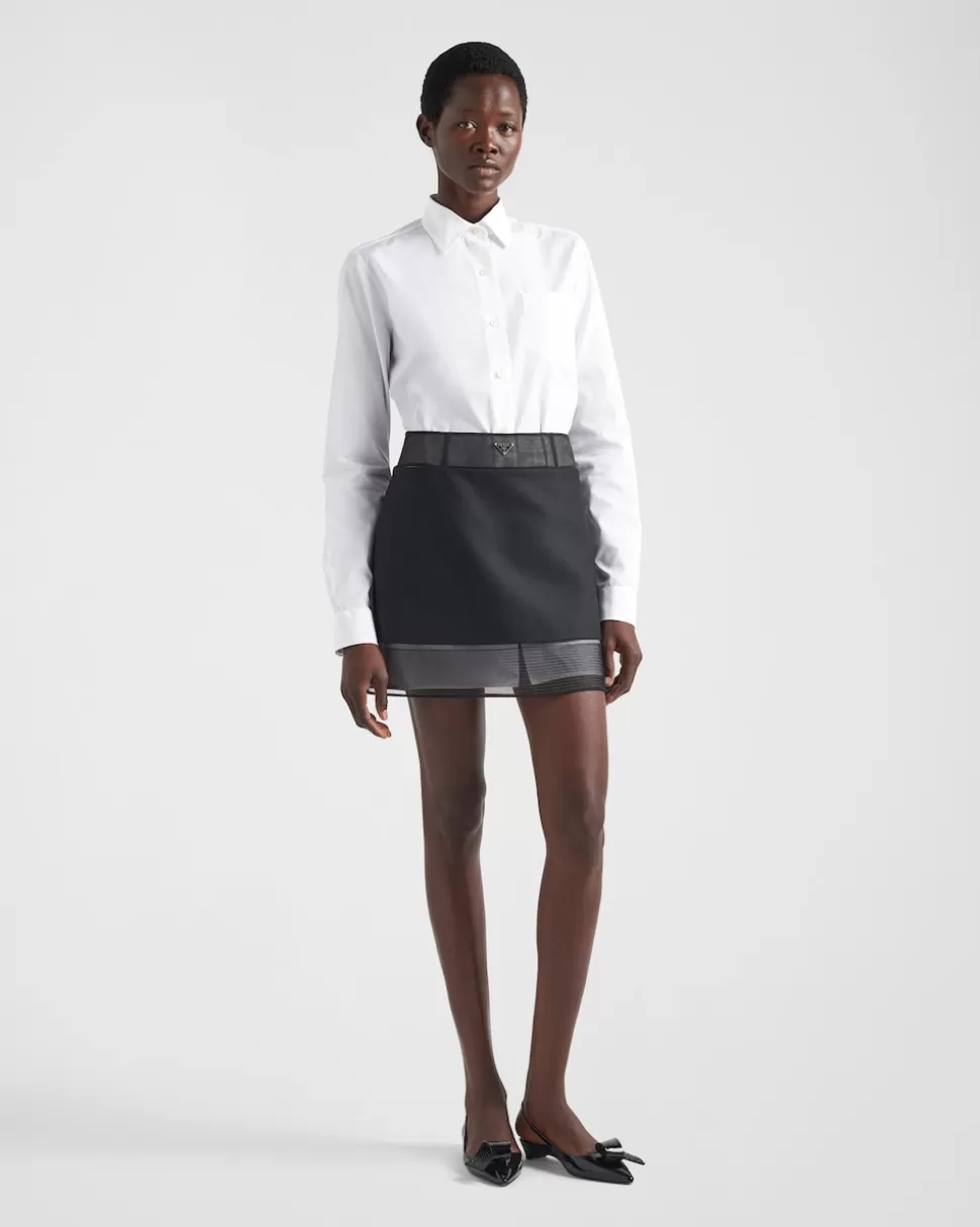 Prada Minifalda De Tejido Jaspeado Con Miriñaque^Mujer FALDAS