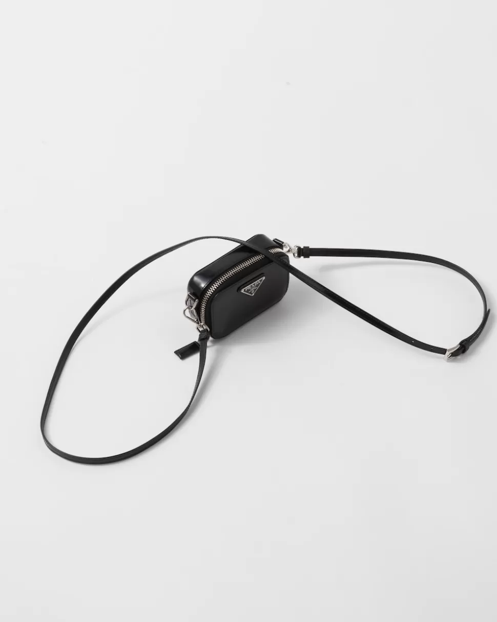 Prada Minipouch De Piel Cepillada Con Bandolera^Hombre ACCESORIOS TECNOLÓGICOS Y LLAVEROS