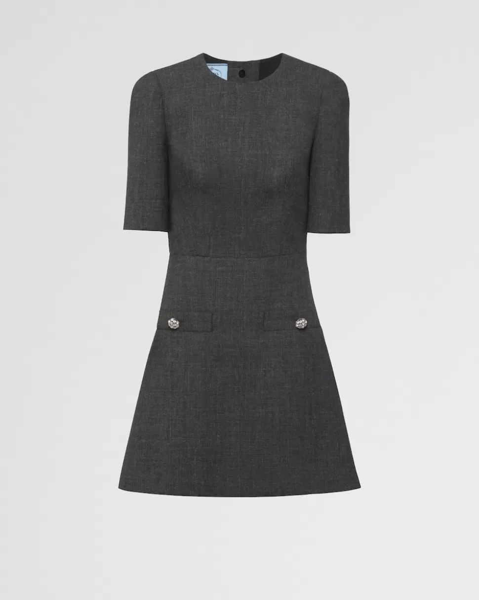 Prada Minivestido De Lana^Mujer VESTIDOS