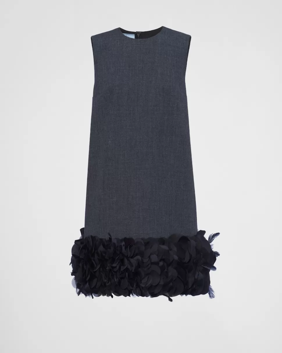Prada Minivestido De Lana Bordado^Mujer VESTIDOS