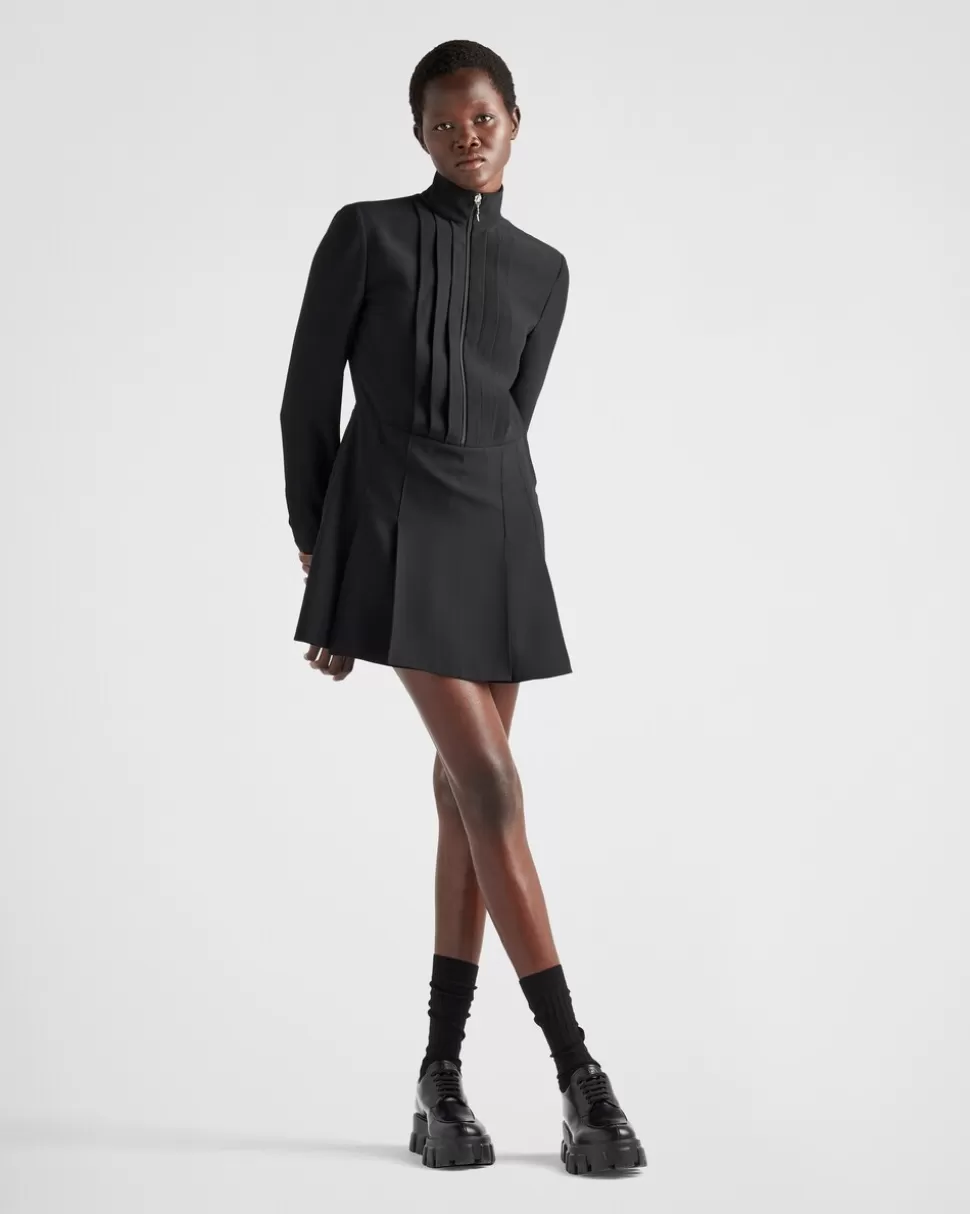 Prada Minivestido De Sablé De Satén^Mujer VESTIDOS