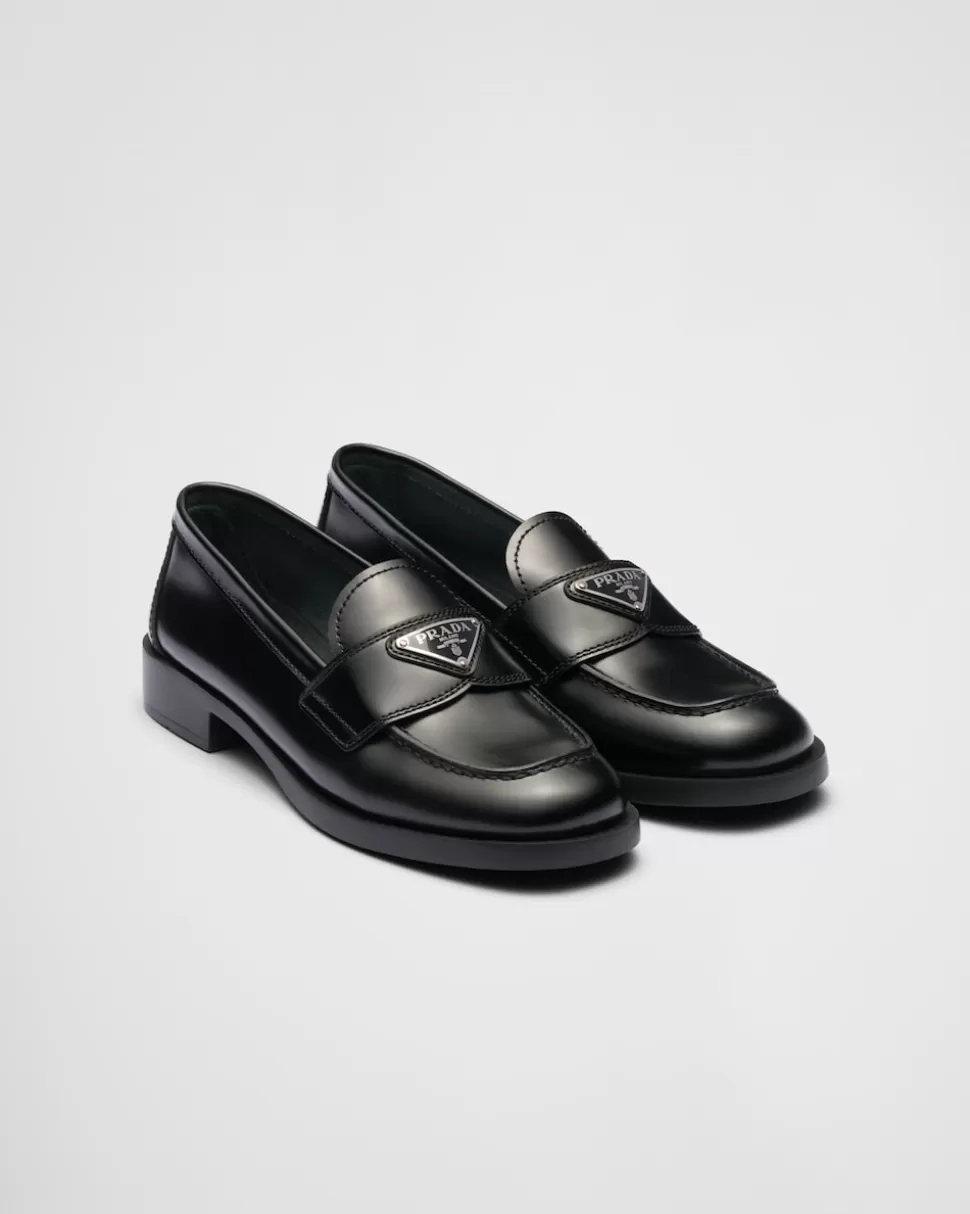 Prada Mocasines De Piel Cepillada Sin Forro^Mujer MOCASINES
