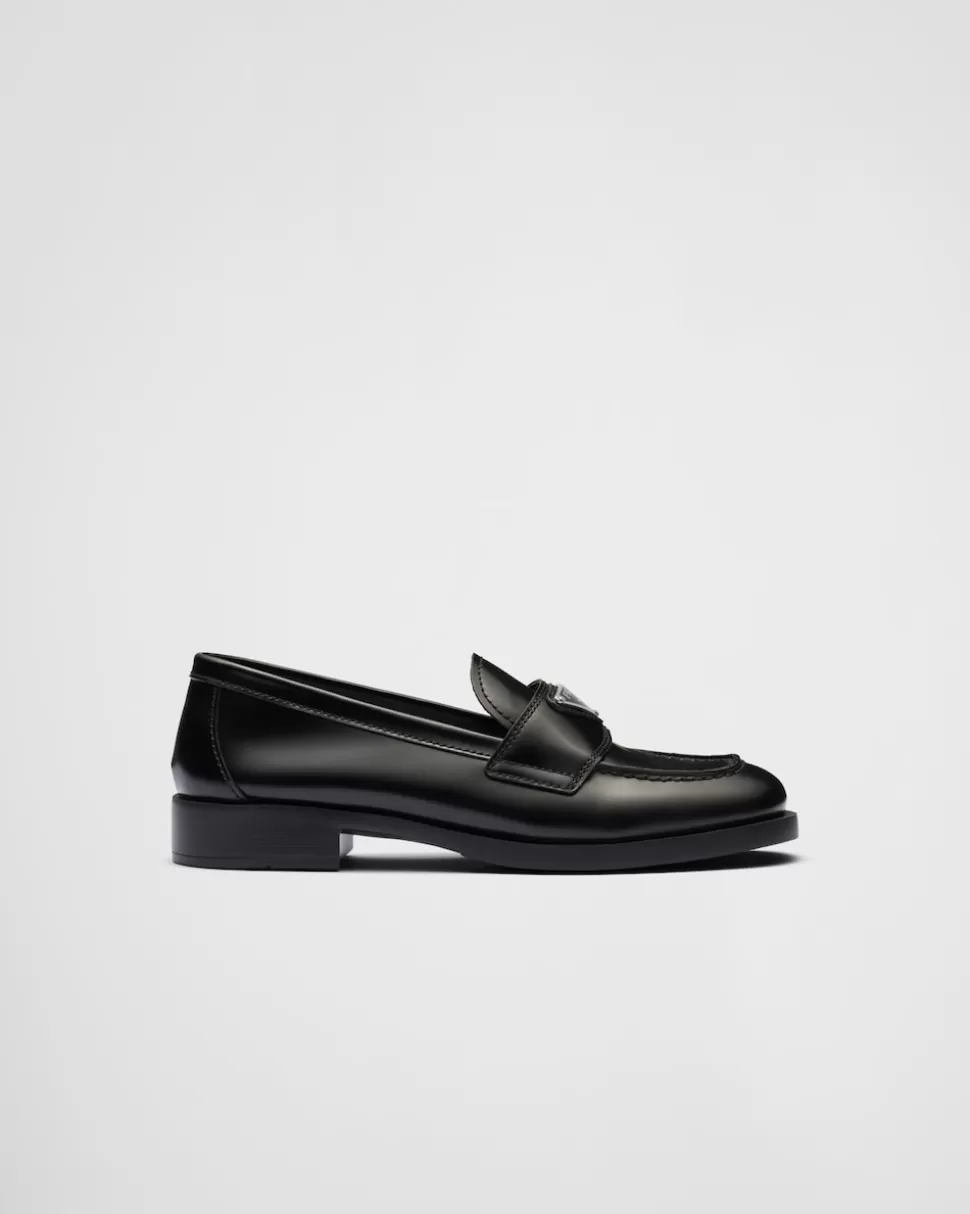 Prada Mocasines De Piel Cepillada Sin Forro^Mujer MOCASINES