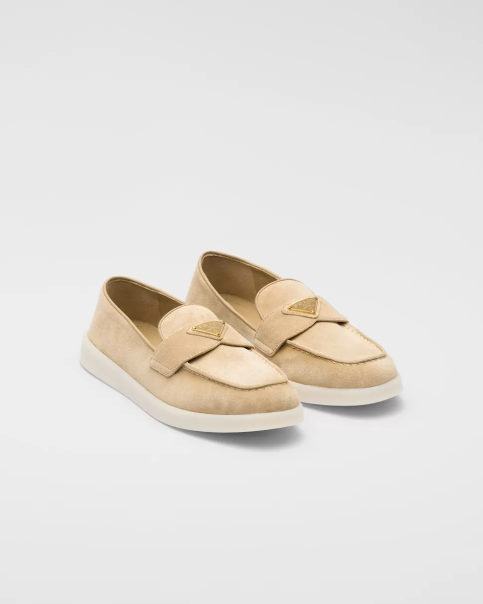 Prada Mocasines De Piel De Ante^Mujer MOCASINES