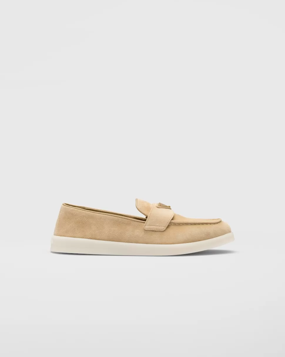 Prada Mocasines De Piel De Ante^Mujer MOCASINES