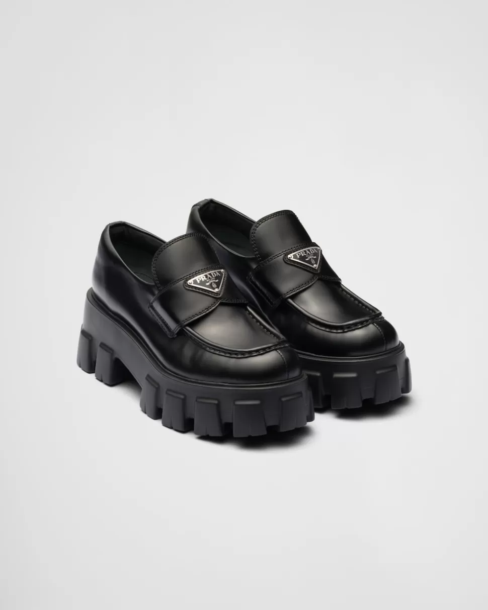 Prada Mocasines Monolith De Piel Cepillada^Mujer MOCASINES