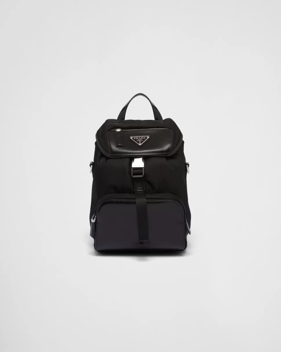 Prada Mochila De Re-nylon Y Piel Cepillada^Hombre MOCHILAS Y RIÑONERAS