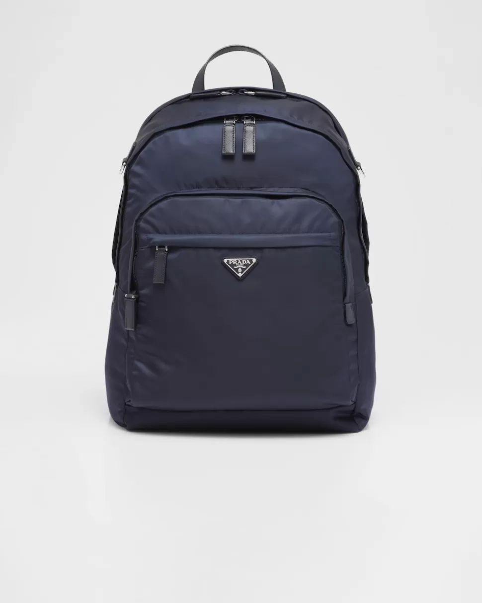 Prada Mochila De Re-nylon Y Piel Saffiano^Hombre COLECCIÓN MASCULINA | MOCHILAS Y RIÑONERAS