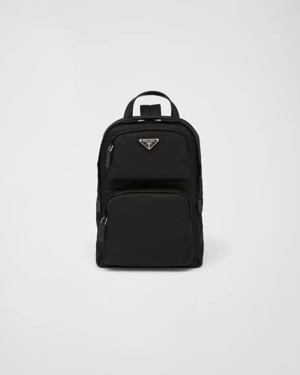 Prada Mochila De Re-nylon Y Piel Saffiano^Hombre COLECCIÓN MASCULINA | MOCHILAS Y RIÑONERAS