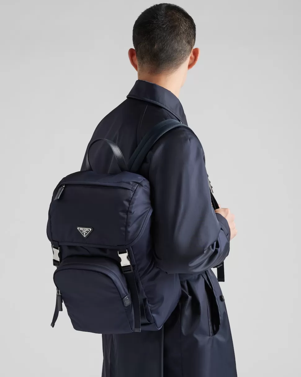 Prada Mochila De Re-nylon Y Piel Saffiano^Hombre COLECCIÓN MASCULINA | MOCHILAS Y RIÑONERAS