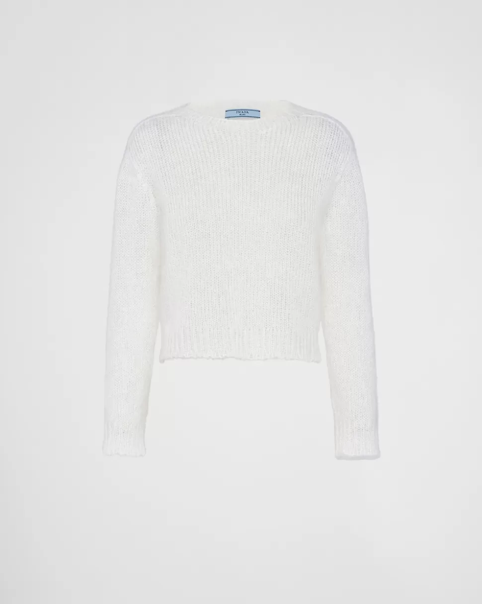 Prada Mohair Crew-neck Sweater^Mujer TEJIDOS DE PUNTO