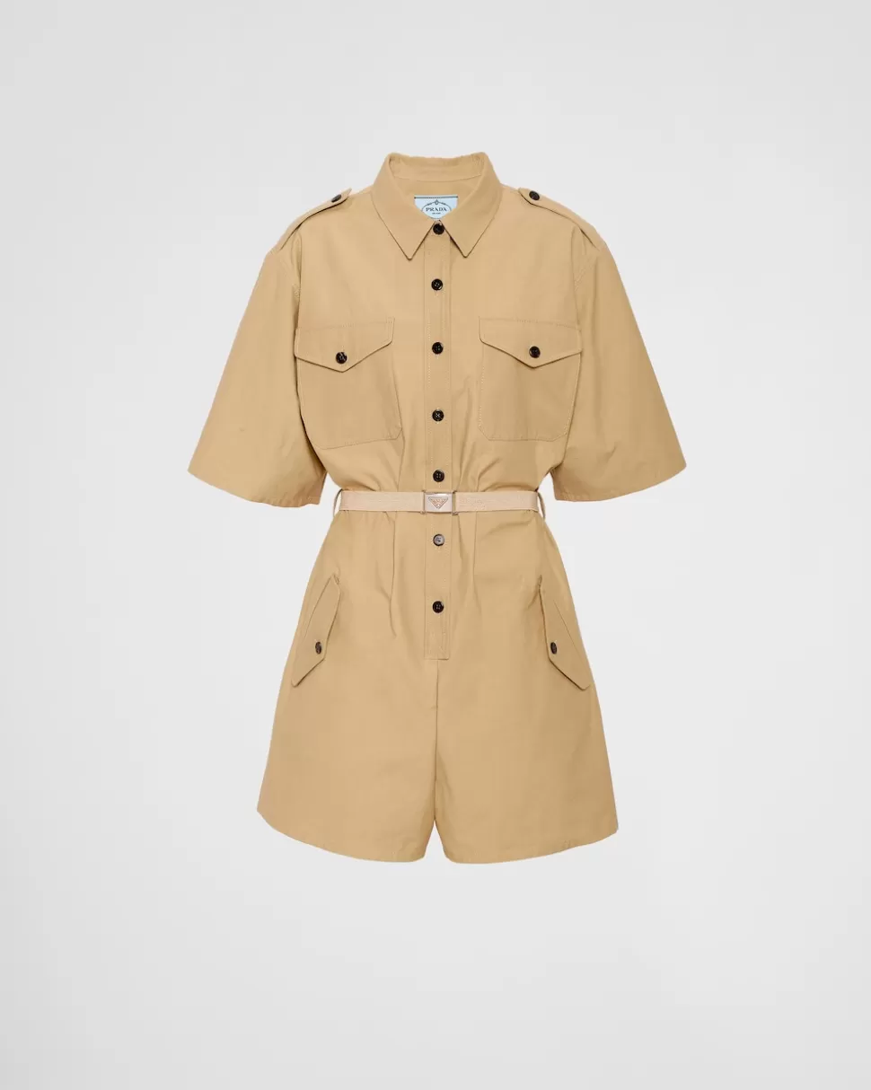 Prada Mono De Satén De Algodón^Mujer MONOS