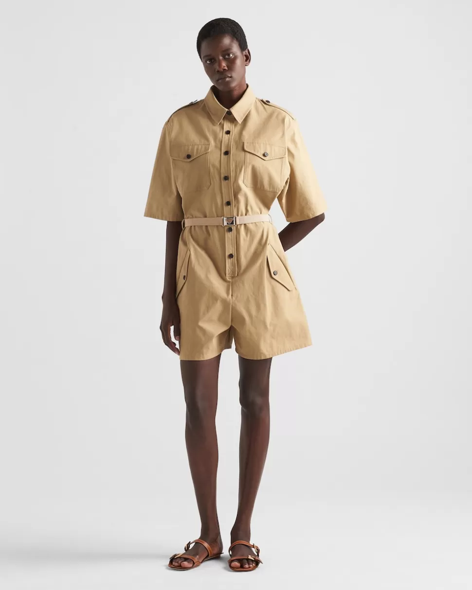 Prada Mono De Satén De Algodón^Mujer MONOS