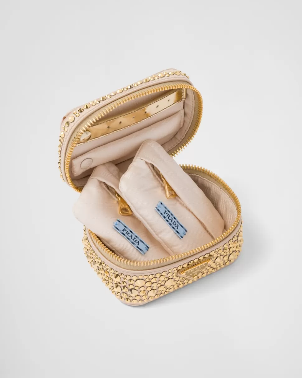 Prada Neceser Para Joyas De Satén Con Cristales^Mujer BOLSAS Y ACCESORIOS DE VIAJE