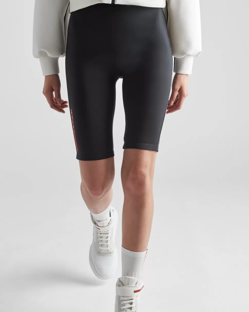 Prada Pantalones Ciclista Cortos De Punto Double^Mujer ROPA
