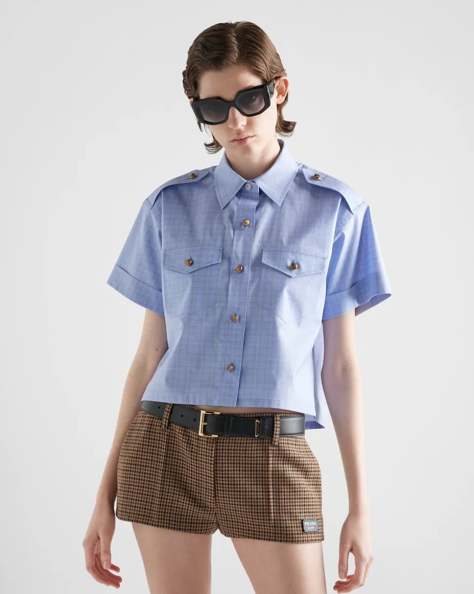 Prada Pantalones Cortos Con Motivo De Pata De Gallo^Mujer PANTALONES LARGOS Y CORTOS