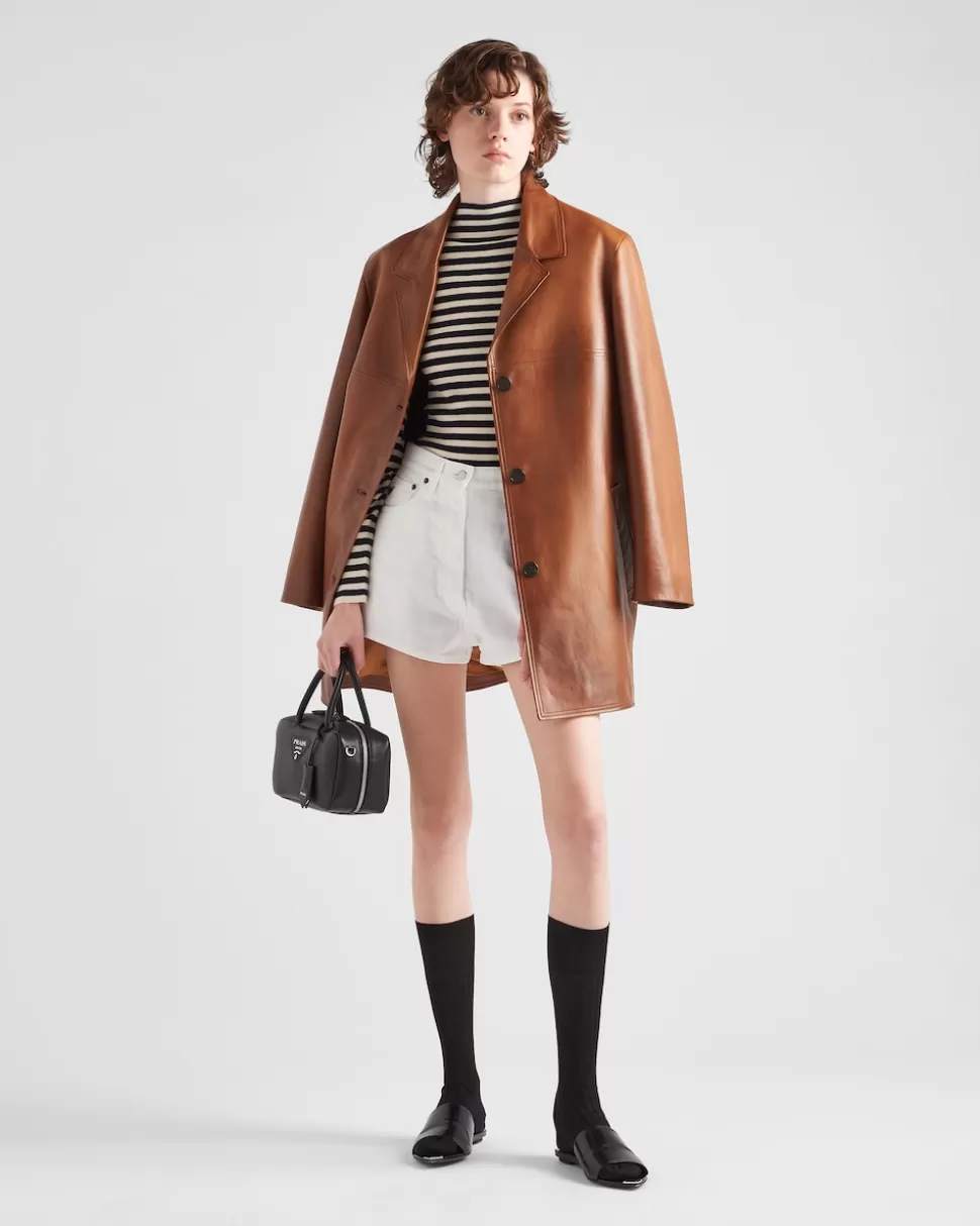 Prada Pantalones Cortos De Bull Denim^Mujer TEJIDO VAQUERO