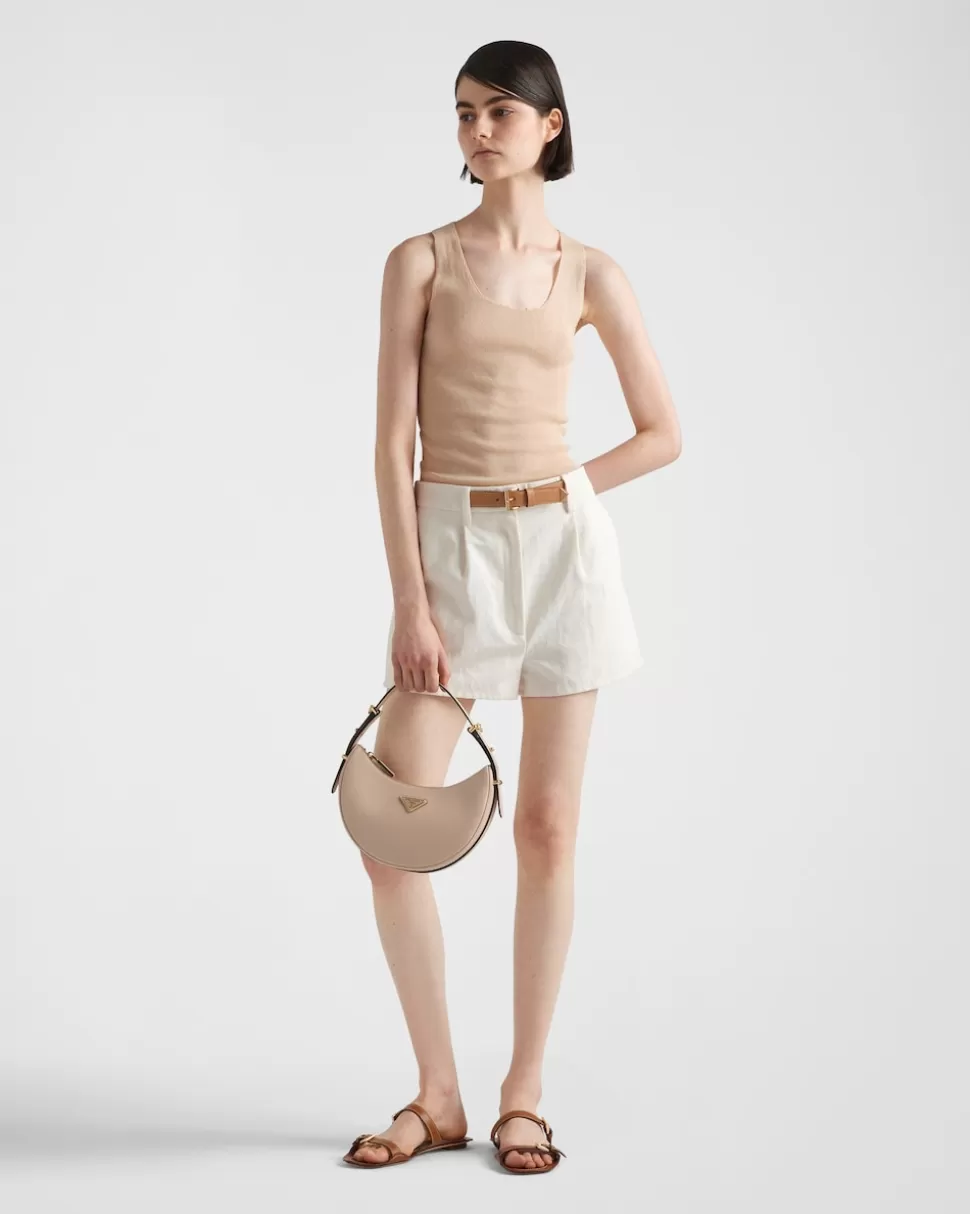 Prada Pantalones Cortos De Lona^Mujer PANTALONES LARGOS Y CORTOS