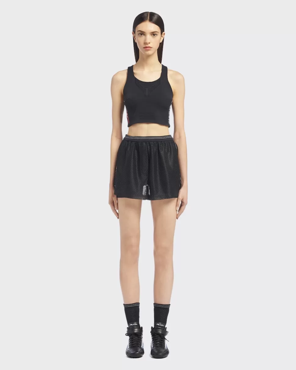 Prada Pantalones Cortos De Malla^Mujer ROPA