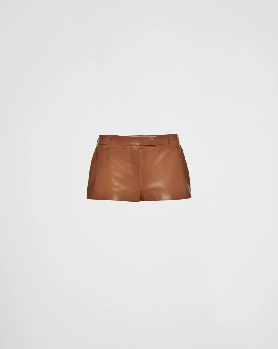 Prada Pantalones Cortos De Napa^Mujer ROPA DE PIEL