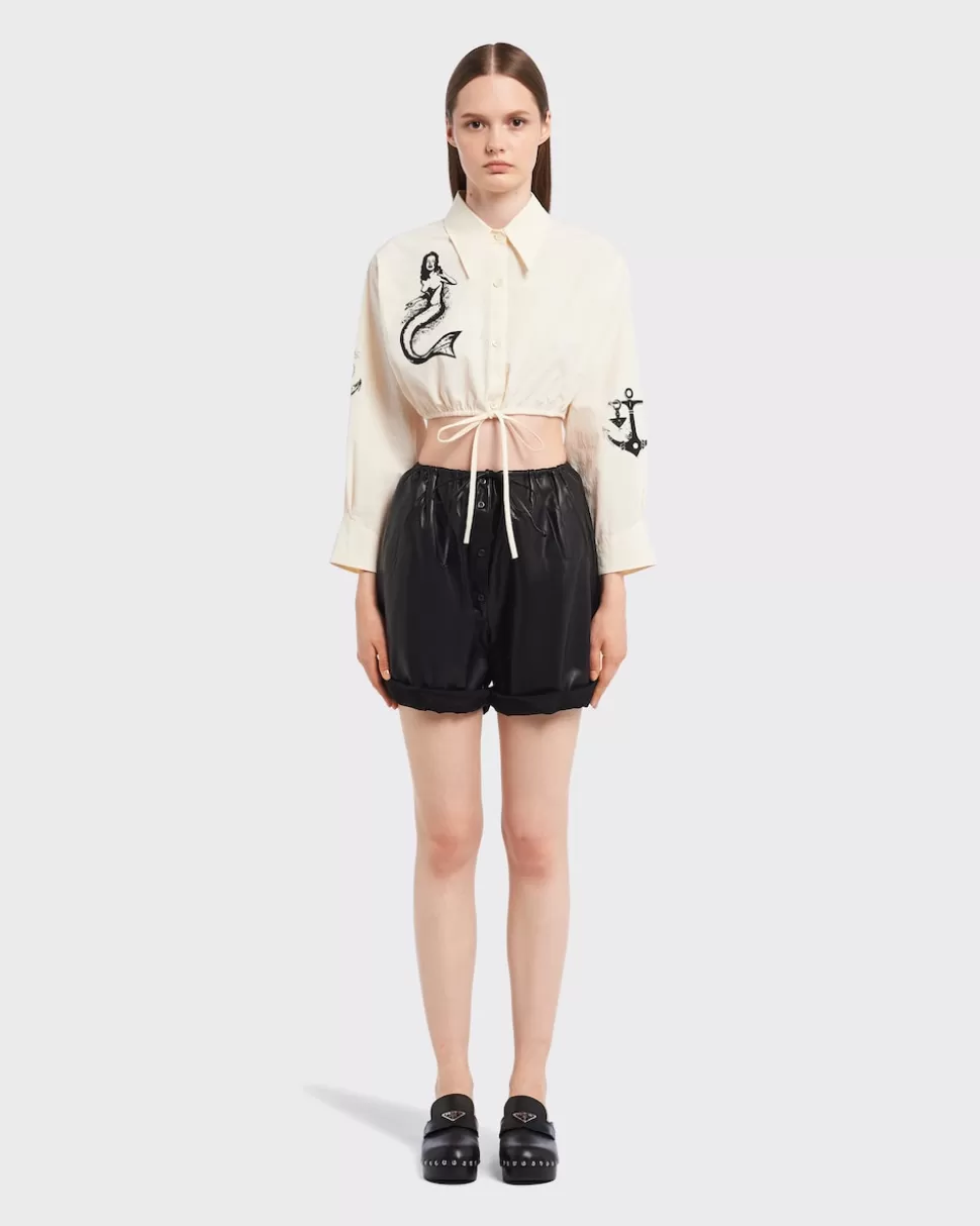 Prada Pantalones Cortos De Napa^Mujer ROPA DE PIEL