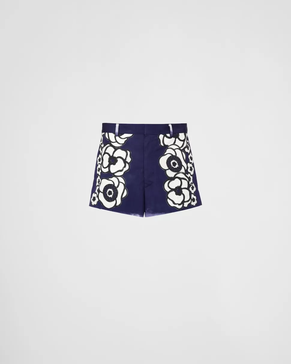 Prada Pantalones Cortos De Popelín^Hombre PANTALONES Y BERMUDAS