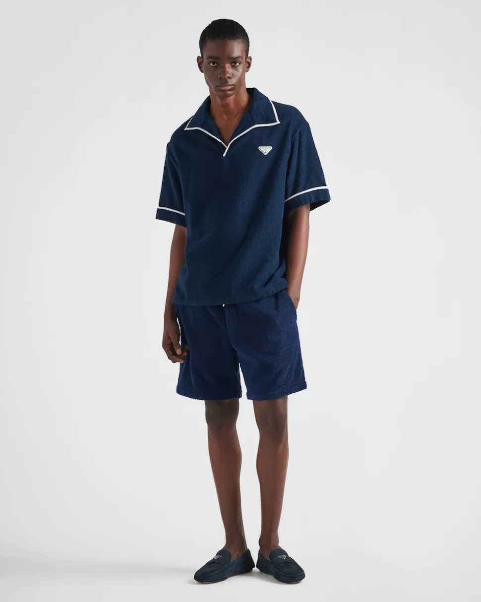 Prada Pantalones Cortos De Tela De Rizo En Algodón^Hombre PANTALONES Y BERMUDAS
