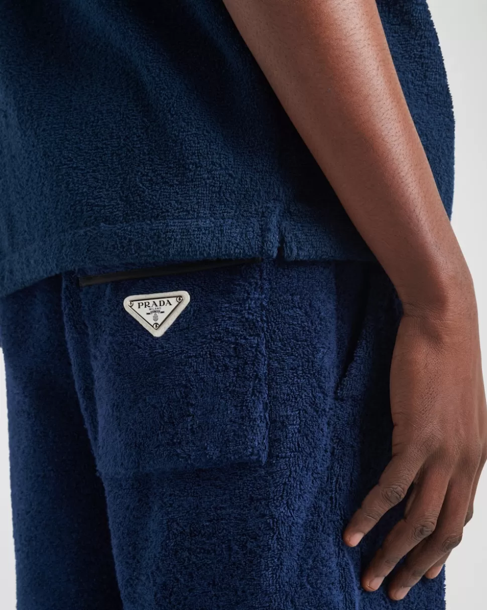Prada Pantalones Cortos De Tela De Rizo En Algodón^Hombre PANTALONES Y BERMUDAS