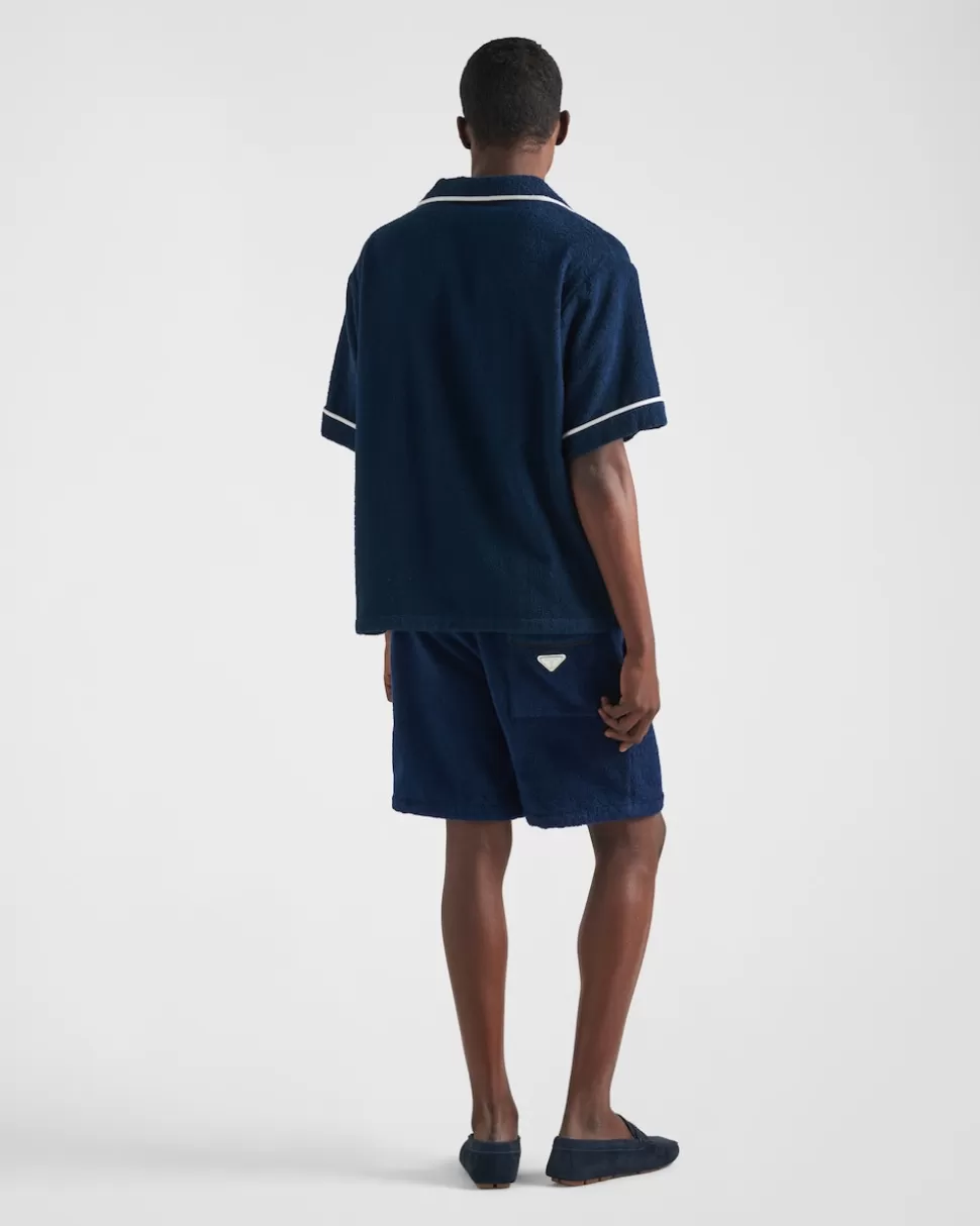 Prada Pantalones Cortos De Tela De Rizo En Algodón^Hombre PANTALONES Y BERMUDAS