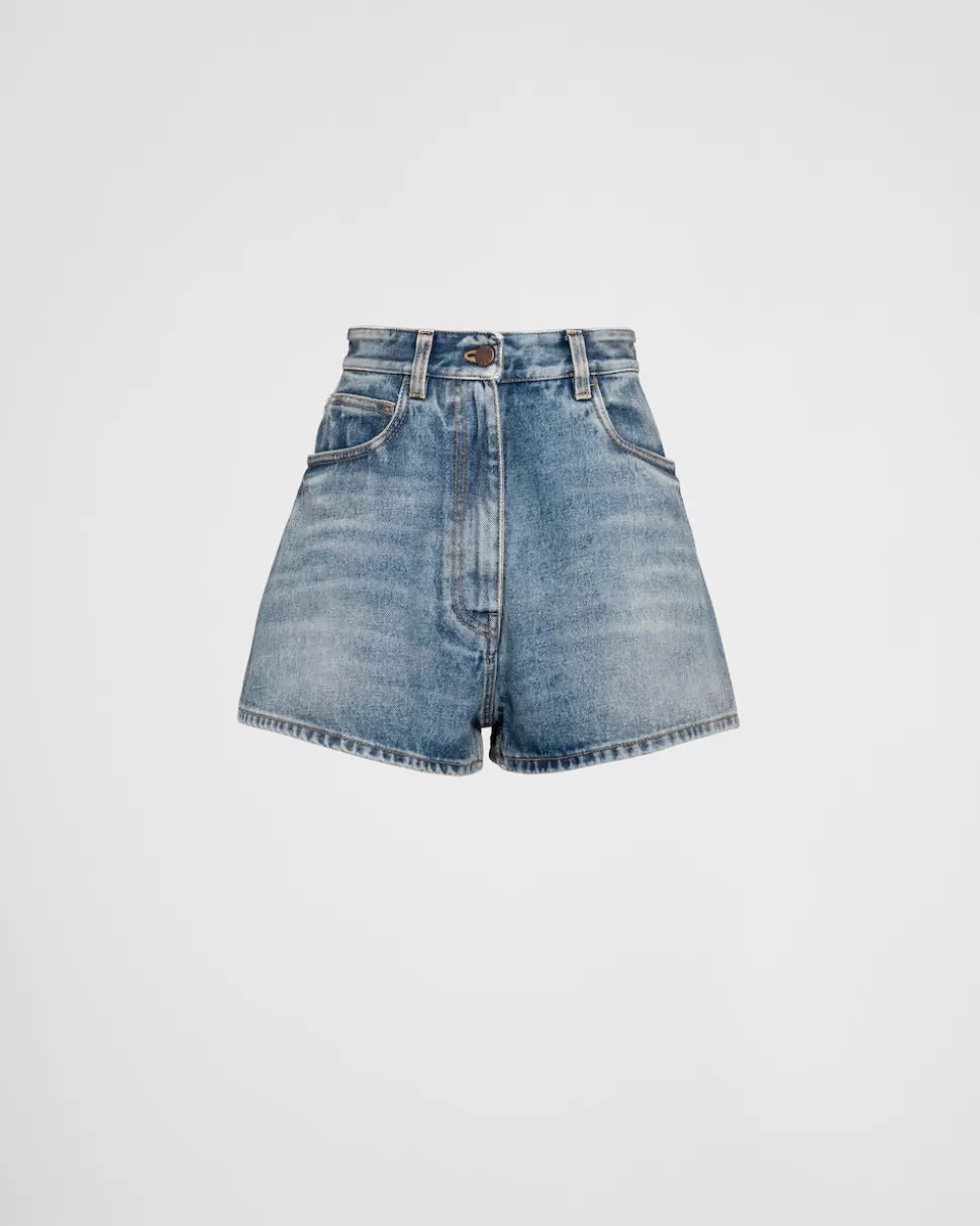 Prada Pantalones Cortos Vaqueros^Mujer TEJIDO VAQUERO
