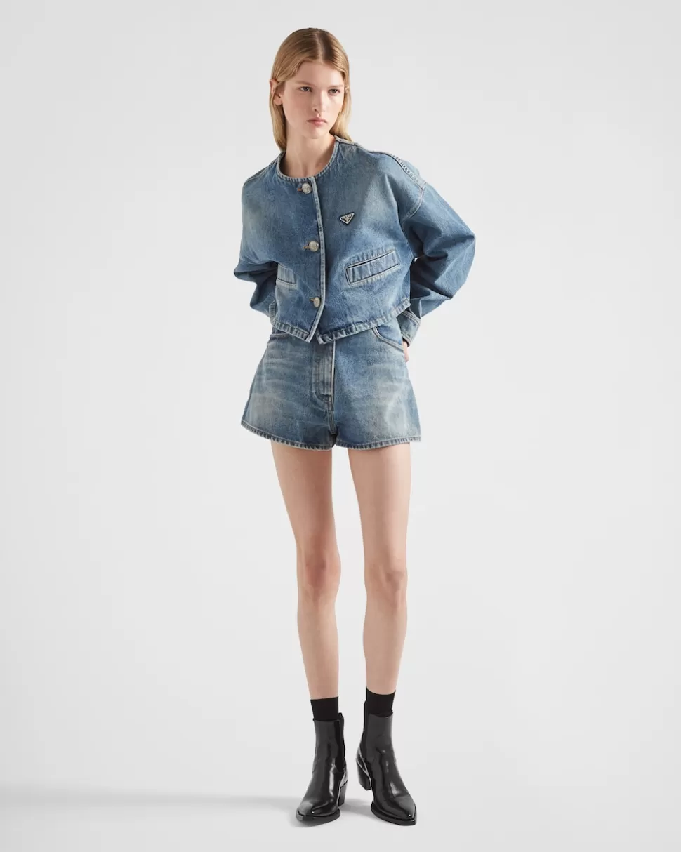 Prada Pantalones Cortos Vaqueros^Mujer TEJIDO VAQUERO