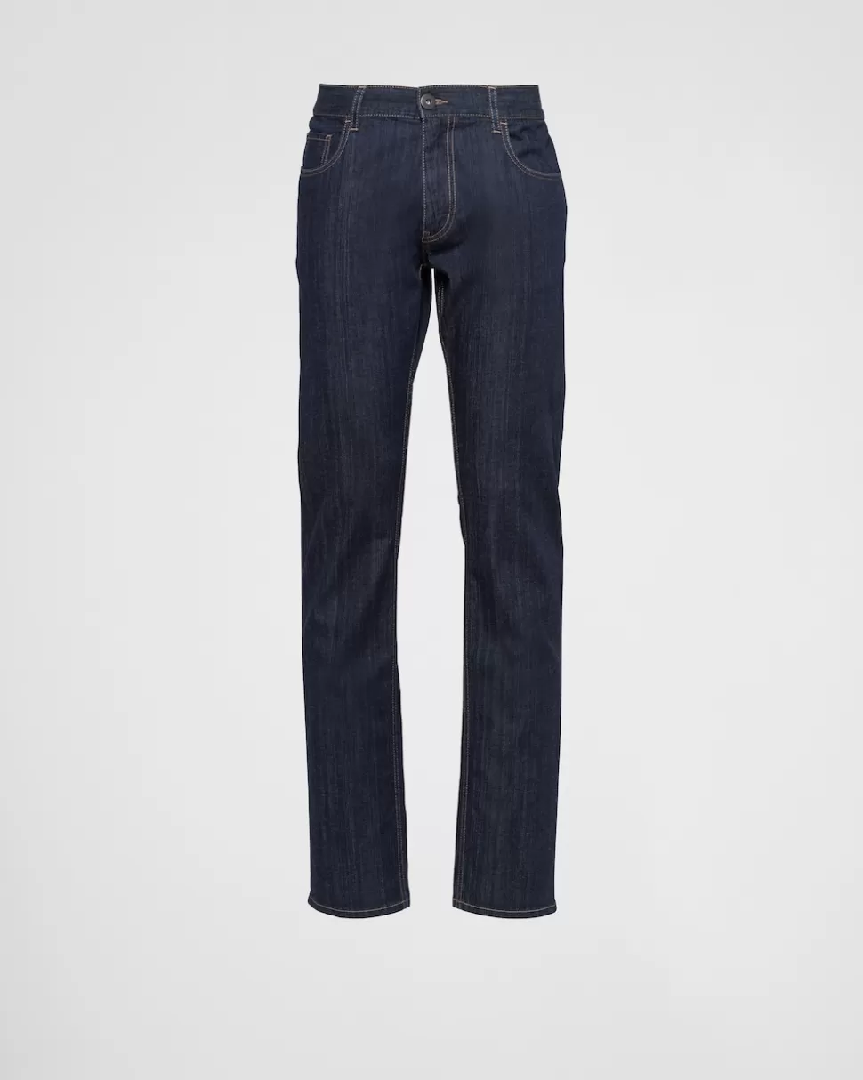 Prada Pantalones De Cinco Bolsillos En Tejido Vaquero Elástico^Hombre TEJIDO VAQUERO