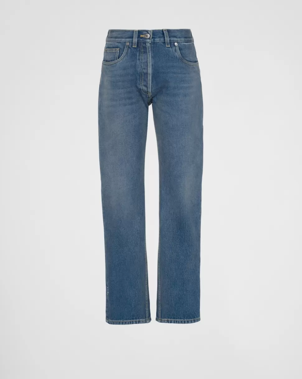 Prada Pantalones De Cinco Bolsillos En Tejido Vaquero Orgánico^Mujer TEJIDO VAQUERO