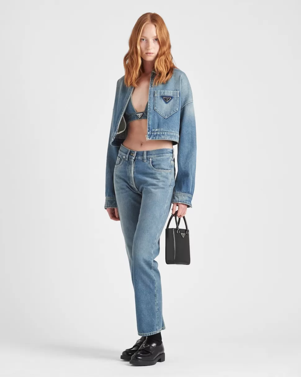 Prada Pantalones De Cinco Bolsillos En Tejido Vaquero Orgánico^Mujer TEJIDO VAQUERO