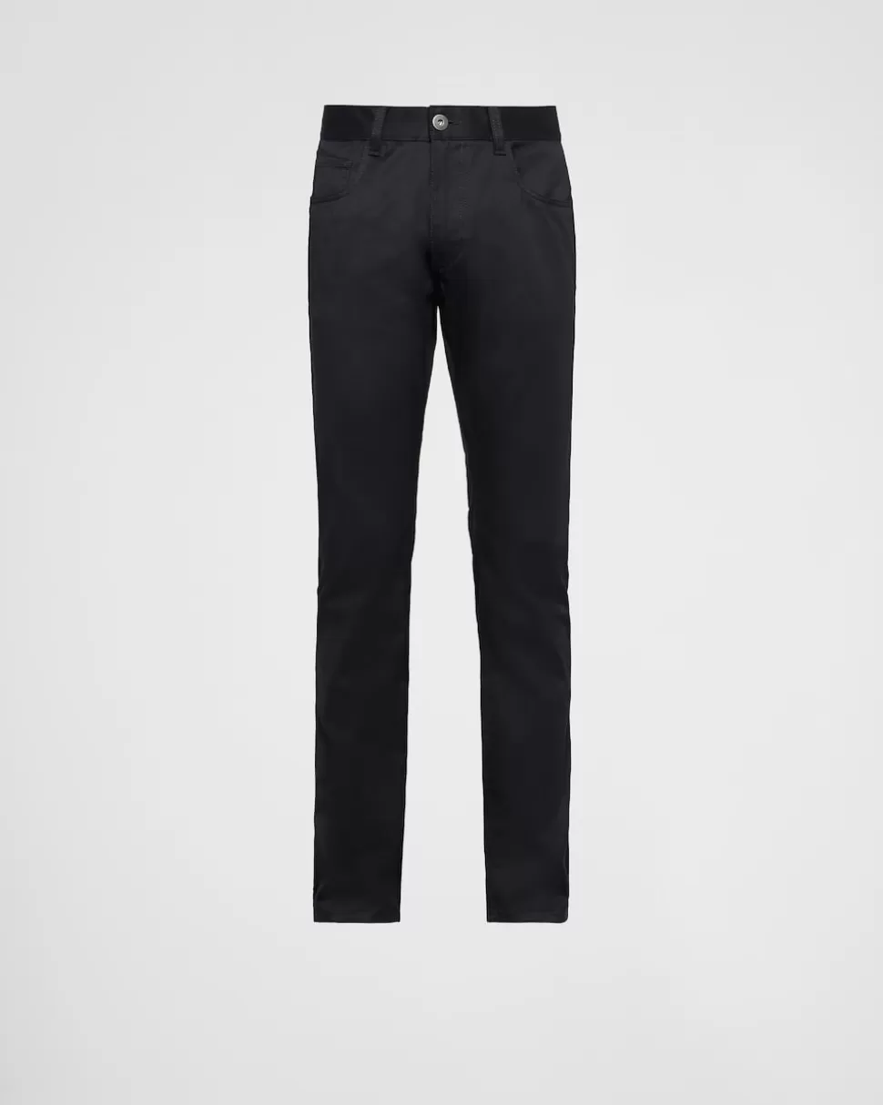 Prada Pantalones De Dril Elástico Con 5 Bolsillos^Hombre TEJIDO VAQUERO