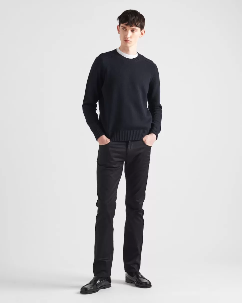 Prada Pantalones De Dril Elástico Con 5 Bolsillos^Hombre TEJIDO VAQUERO