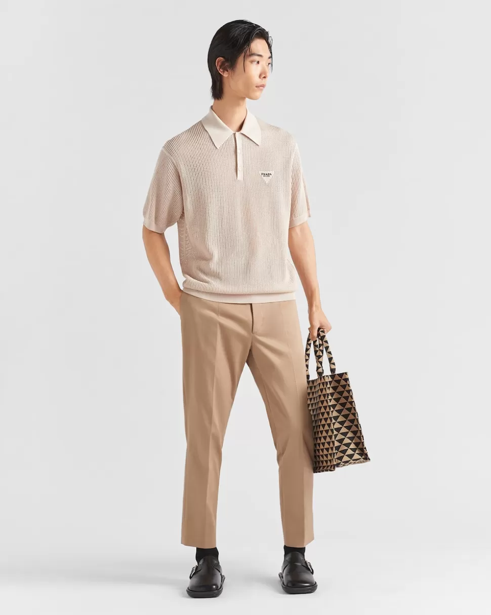 Prada Pantalones De Gabardina De Algodón^Hombre PANTALONES Y BERMUDAS