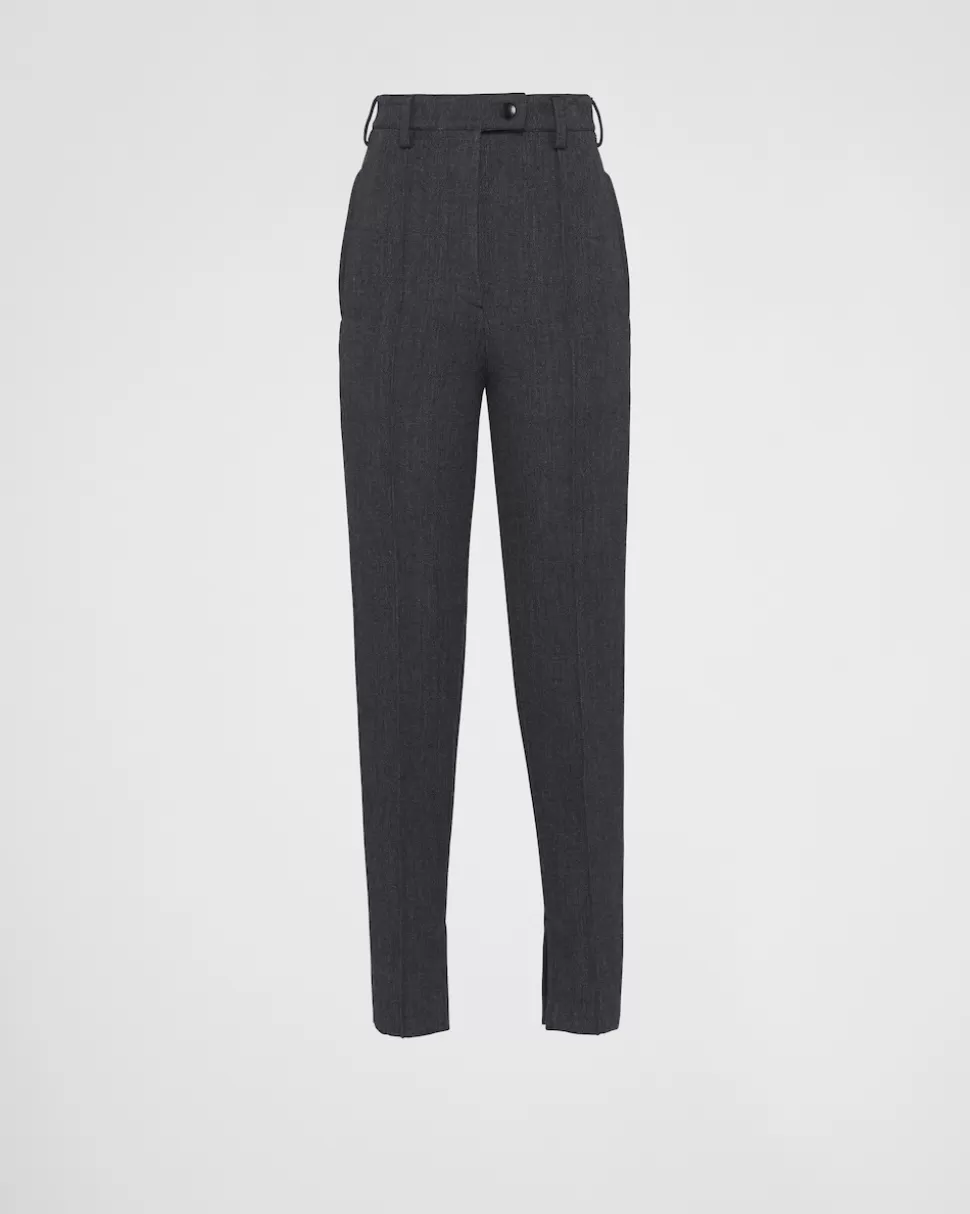 Prada Pantalones De Natté Elástico^Mujer PANTALONES LARGOS Y CORTOS