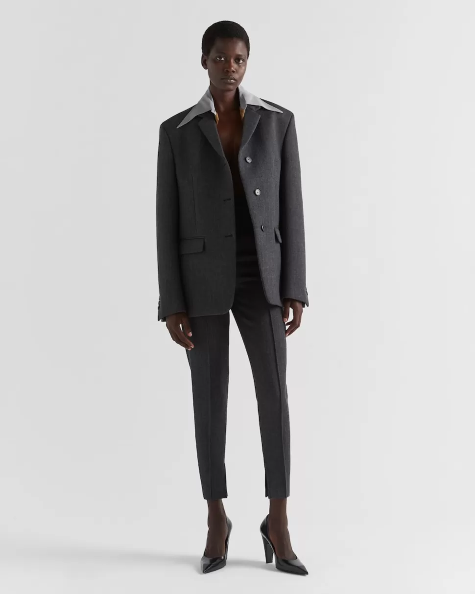 Prada Pantalones De Natté Elástico^Mujer PANTALONES LARGOS Y CORTOS